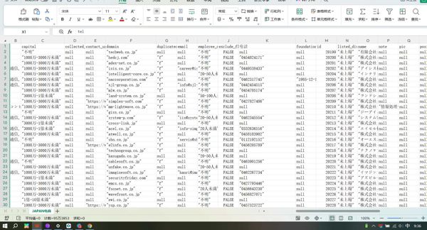 日本个人数据50万条