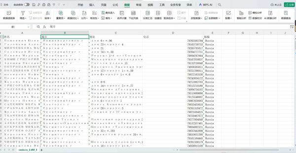 俄罗斯卡西欧手表站mircasio.ru姓名 城市 地址 电话 总共200万