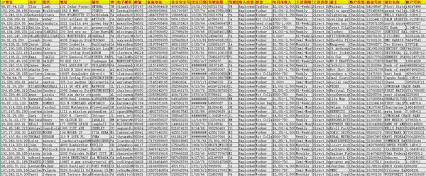 美国银行高管户籍-100万带驾照SSN！