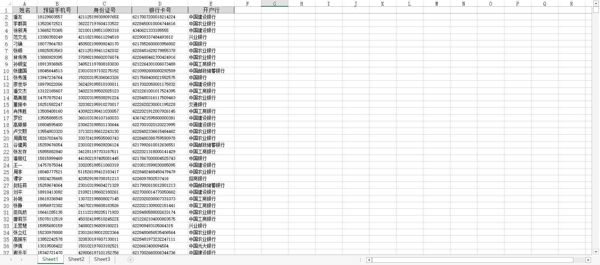 【银行三要素数据1.1W万】包含银行预留手机号数据银行卡号数据身份证号数据银行3要素数据银行数据（AA数据清单）