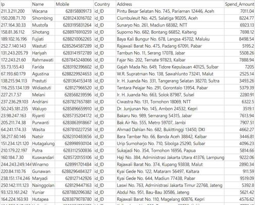 印尼消费者数据630万，数据具体看下方截图，数据为xlsx格式，一共6302266条，电话全，无空行，拍下自动发货。
⚡️⚡️商品描述图片数据无遮挡，请自行观察后再购买，白嫖的请慎重下单。
(说明清楚了) 数据具有可复制性，商品有图片格式展