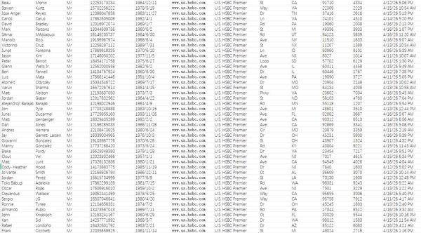 4月17日上新——美国HBSC汇丰银行卓越理财高净值财富中心【男性】79万个人客户资料，一手新料



数据截图已上传，一手独家数据，禁止倒卖！！支持持续更新！！新资源，购买后尽快使用