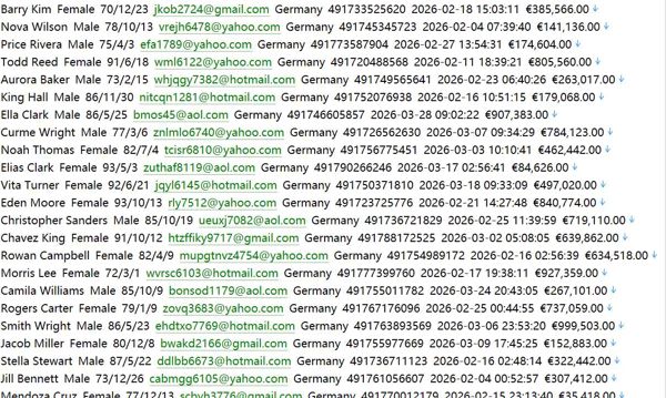 德国 德国房产网（客户信息）532w deutsche-wohnagentur.de 用户数据资料