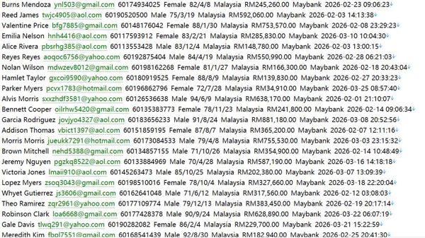 马来西亚 h2property.com.my 房产交易网（客户信息）510w