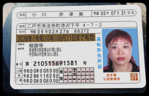 日本女子驾照正反+手持32套   2026.03