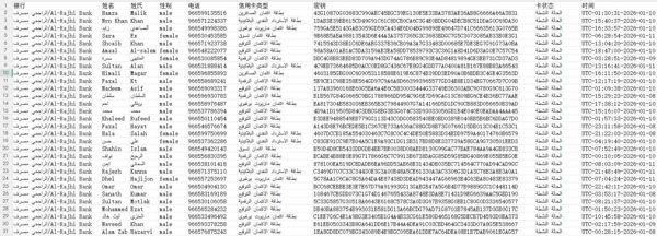 更新，沙特第二大银行体系阿尔拉吉银行信用卡数据-上传图片为数据格式-拍后自动发货！持续更新！禁止倒卖！