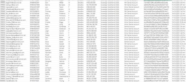 数据来源：泽罗达（Zerodha）   数据类型：主权黄金债券投资账户    总数据80万


纯一手数据，购买后尽快使用！！（数据附带账户资金，全格式保留发货，数据截图已上传）