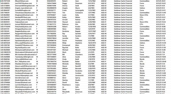 8月17日更新——美国高盛银行集团（Goldman Sachs）40-70岁金融投资理财客户80万（一手数据）