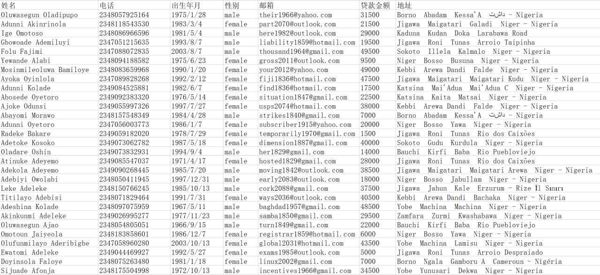 尼日利亚389万贷款数据