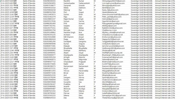 出库时间：6月30日   数据投资类型：主权黄金债券（SGB)    本链接数据87万条，格式保留完整无删减。

巴罗达银行是印度的公共部门银行，其主权黄金债券投资拥有固定收益，随着黄金价格的上涨，近期印度购买黄金类产品的投资客户数量激增