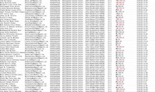 2025年2月27日最新出库菲律宾博彩玩家，有效数据共计68万条，此价格整份出售，数据格式见截图

本月活跃玩家，一手独家资源，购买后mega网盘自动发货