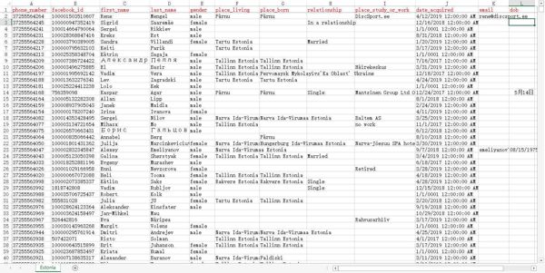 【网盘自动发货】⚡️爱沙尼亚Facebook数据8.7W⚡️下单自助提取下载链接