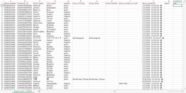 【网盘自动发货】⚡️比利时Facebook用户数据318W⚡️下单自助提取下载链接