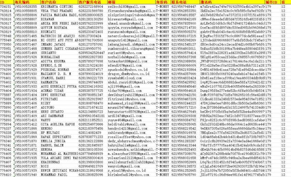 印尼海关过关人员信息-7万