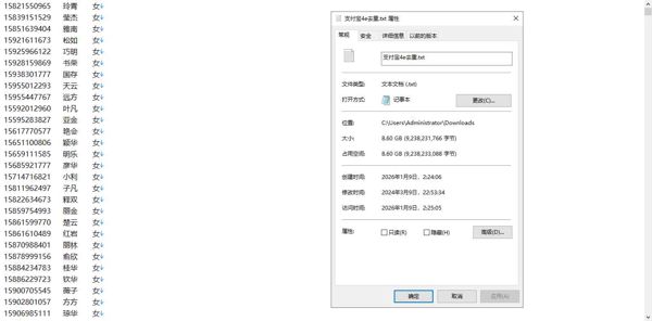 【4亿支付宝绑定手机号用户数据】支付宝手机绑定查询骗子微信用户信息支付宝绑定数据社工库数据文件8.6G（AA数据清单）