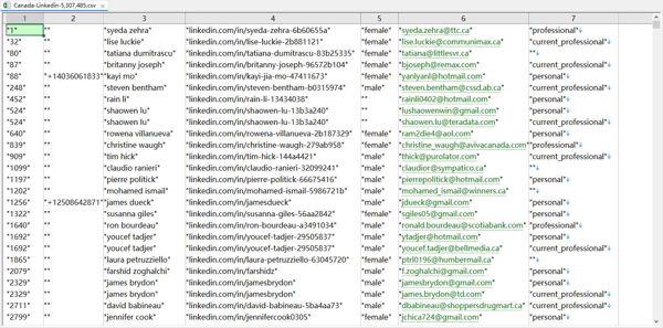 【网盘自动发货】⚡️加拿大Linkedin数据530W⚡️下单自助提取下载链接