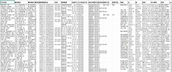 美国企业公司数据-99万-已去重