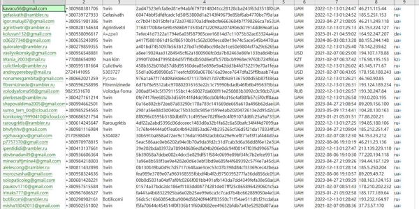 数据来源：https://1win.com/
内容：邮箱,电话,用户ID,密码,未知,国家,注册时间,IP
