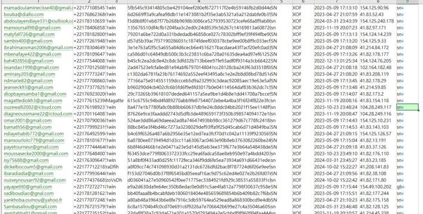 数据来源：https://1win.com/
内容：邮箱,电话,用户ID,密码,未知,国家,注册时间,IP