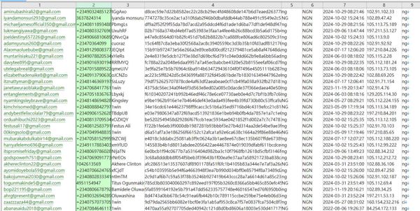 数据来源：https://1win.com/
内容：邮箱,电话,用户ID,密码,未知,国家,注册时间,IP